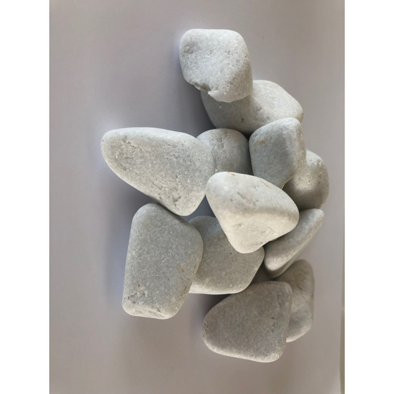 Galet de marbre décoration blanc 20/40