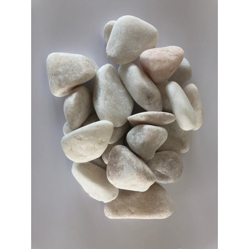 Galet de marbre décoration blanc rosé 20/40