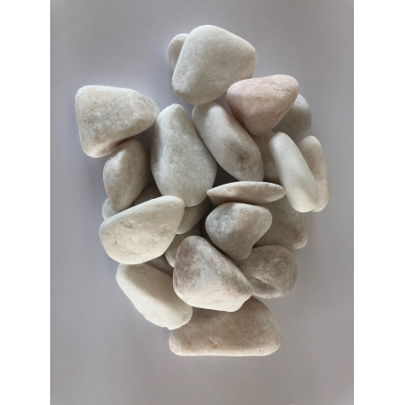 Galet de marbre décoration blanc rosé 20/40